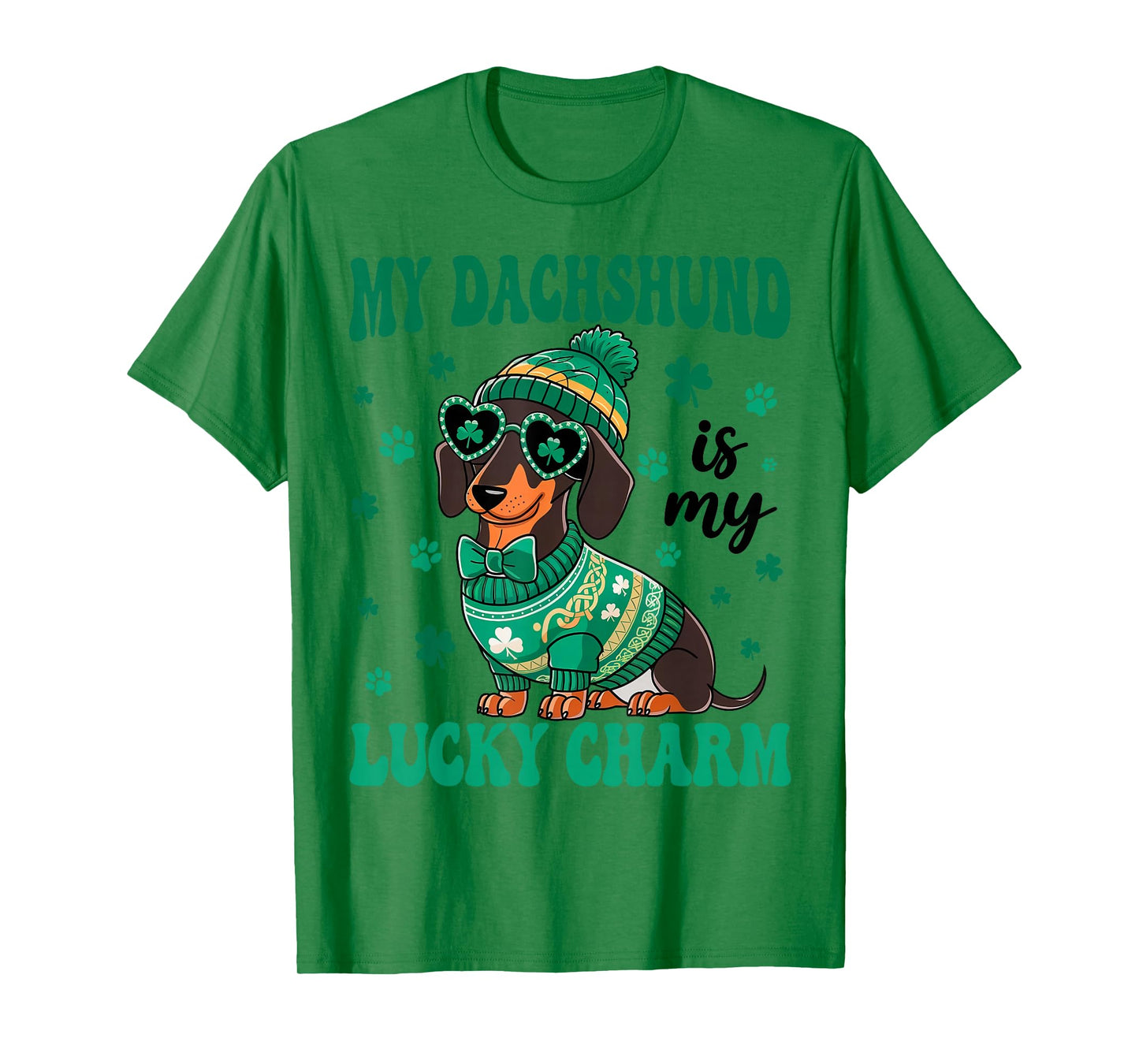 My Dachshund is My Lucky Charm Wiener Owner St Patricks Day T-Shirt