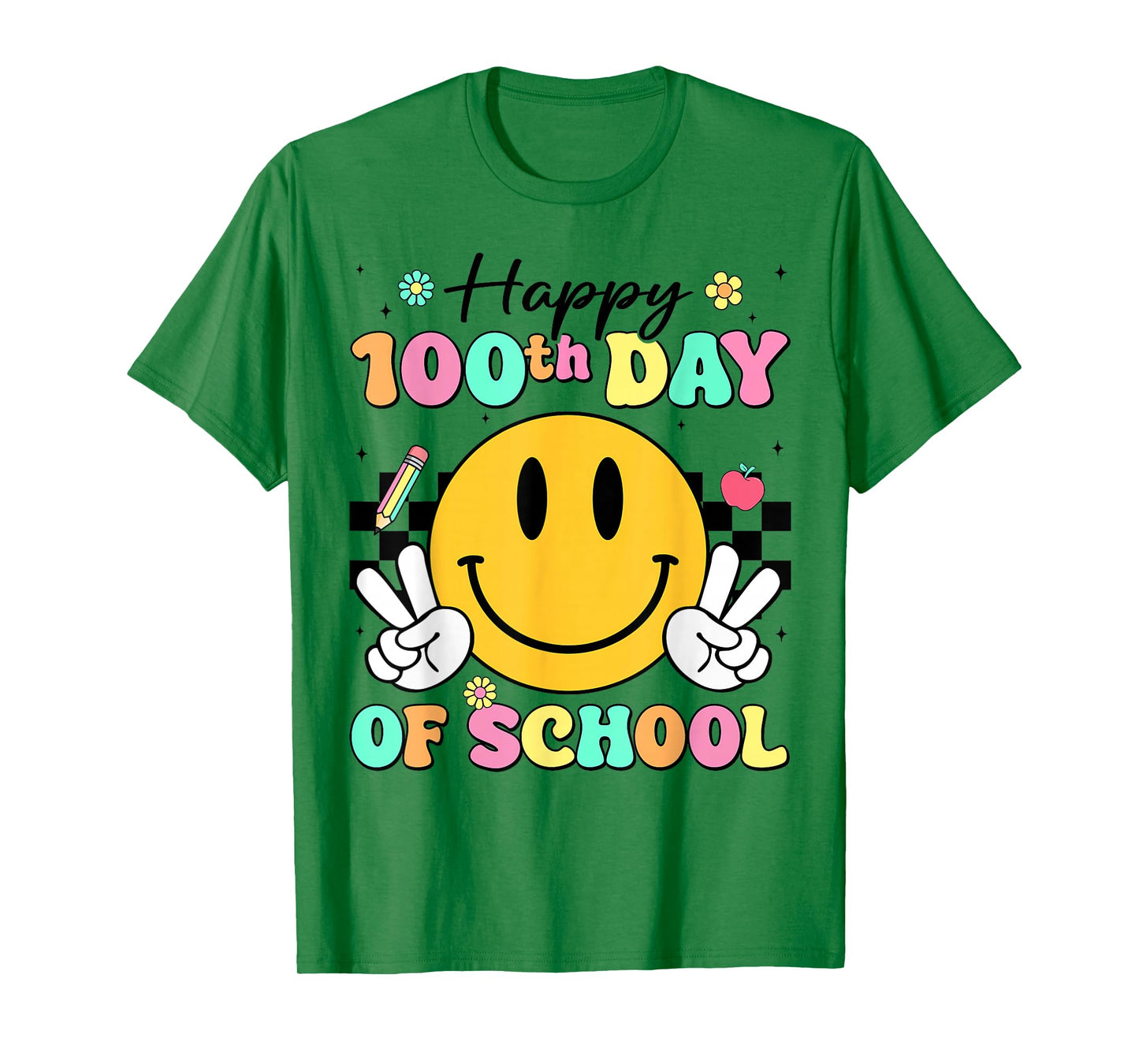 Happy 100th Day of School Cute Smile Face 100 Days of School T-Shirt