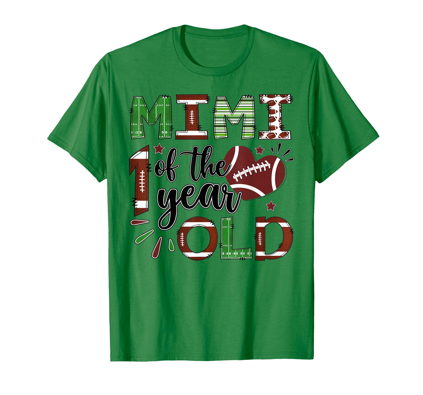 Mimi of The 1 Year Old Football 1st Birthday Boy Matching T-Shirt