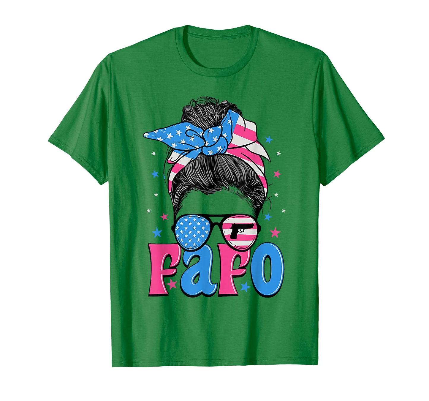 Fafo Messy Bun American Flag T-Shirt