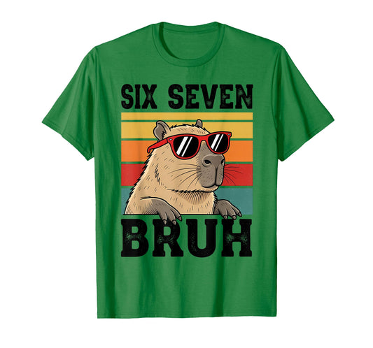 Six Seven Bruh 67 Meme Funny Capybara T-Shirt