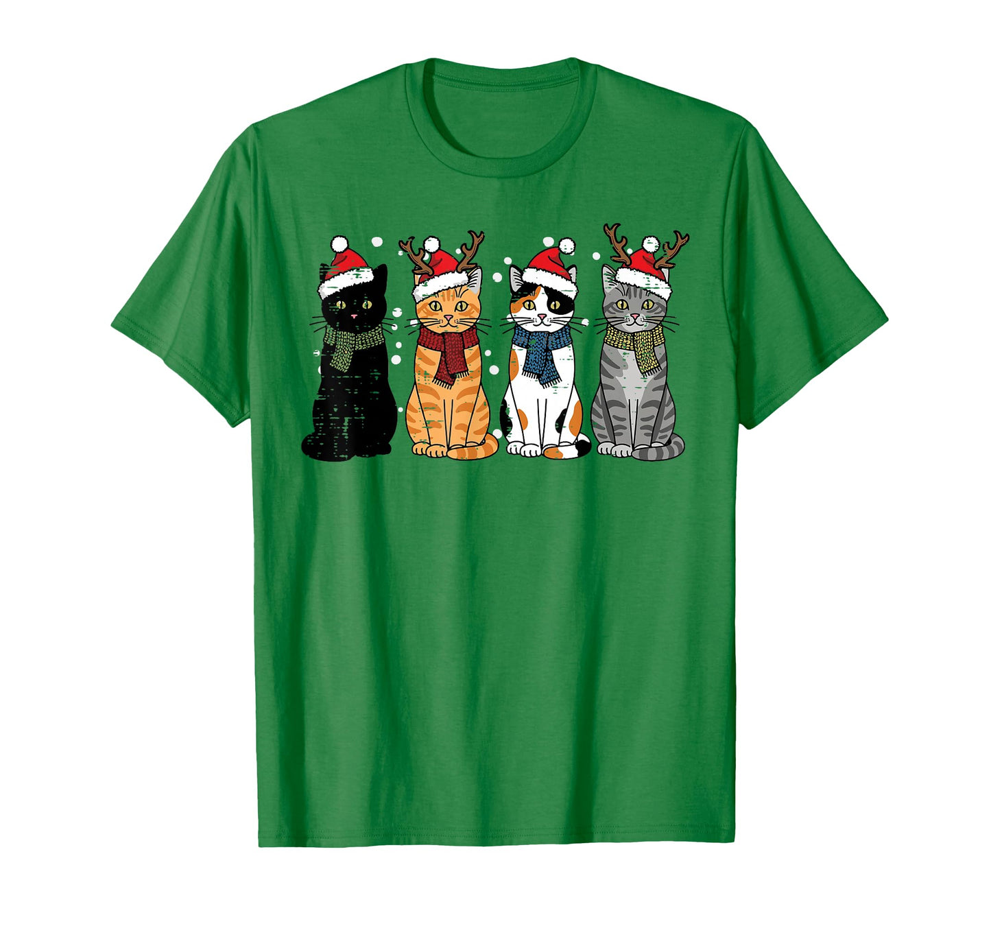 Christmas Cats Santa Cute Xmas Kittens Women Girls Kids Men T-Shirt