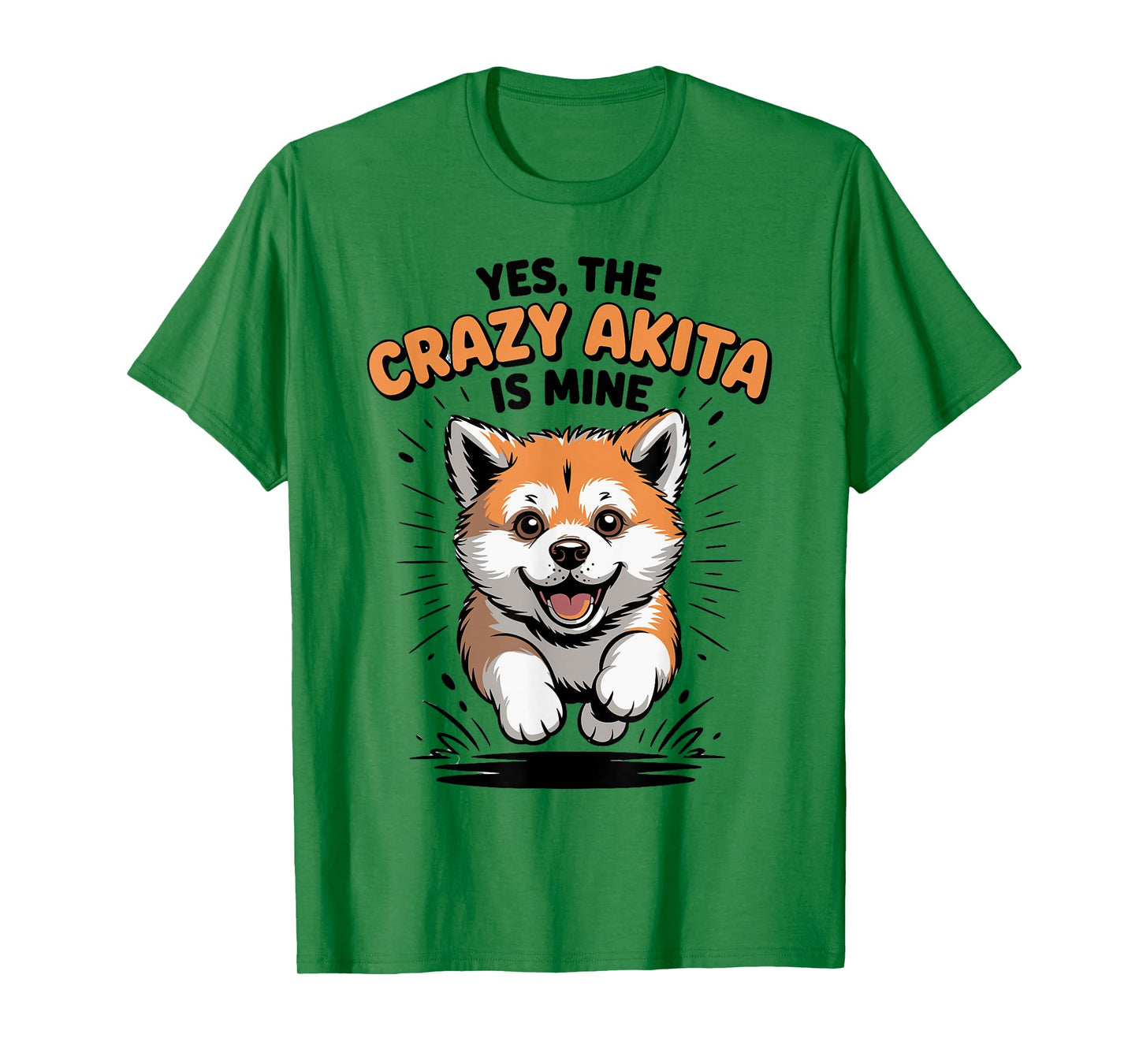 Yes, The Crazy Akita is Mine Pup Pet Dog Cartoon Funny Akita T-Shirt