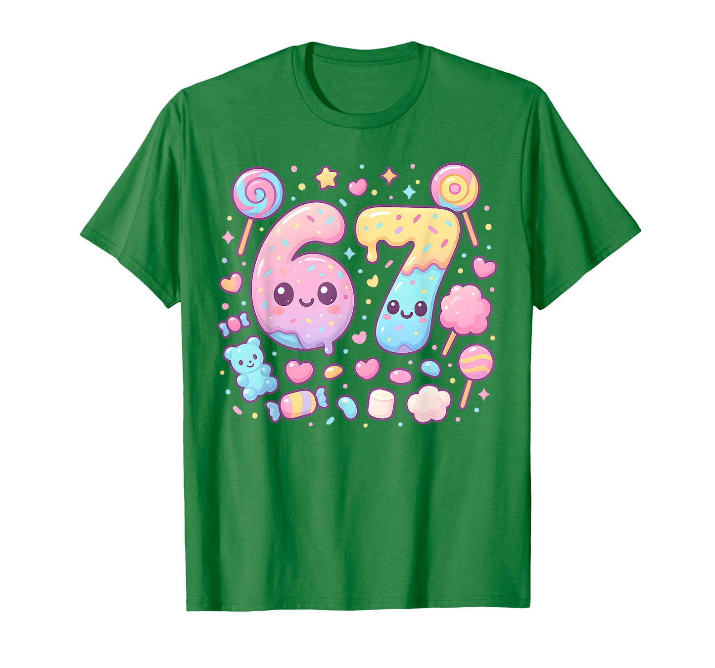 Funny 67 Six Seven Candy 6 7 Meme Gen Alpha Kawaii T-Shirt