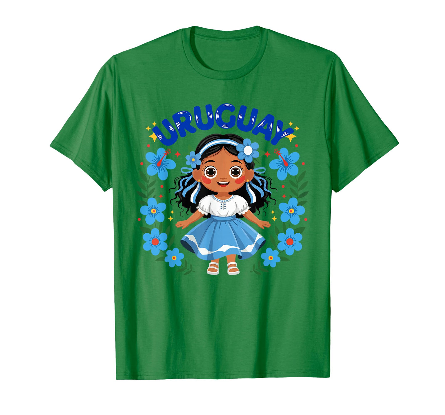 Uruguay Uruguayan Girl Traditional Dress Flowers T-Shirt