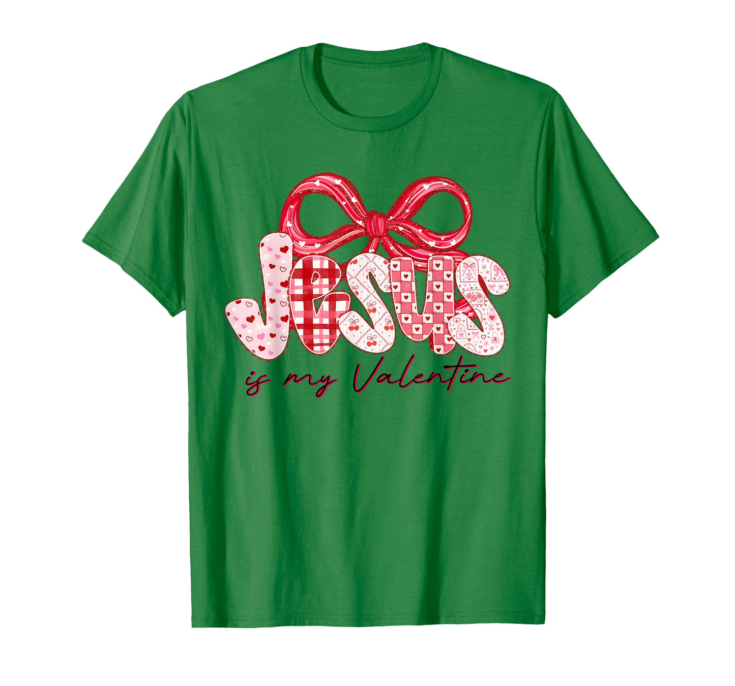 Jesus is My Valentine Christian Coquette Bow Girl Women Kid T-Shirt
