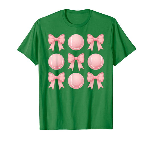 Tennis Mom Sister Coquette Bows Cute Pink Teen Girls Tennis T-Shirt