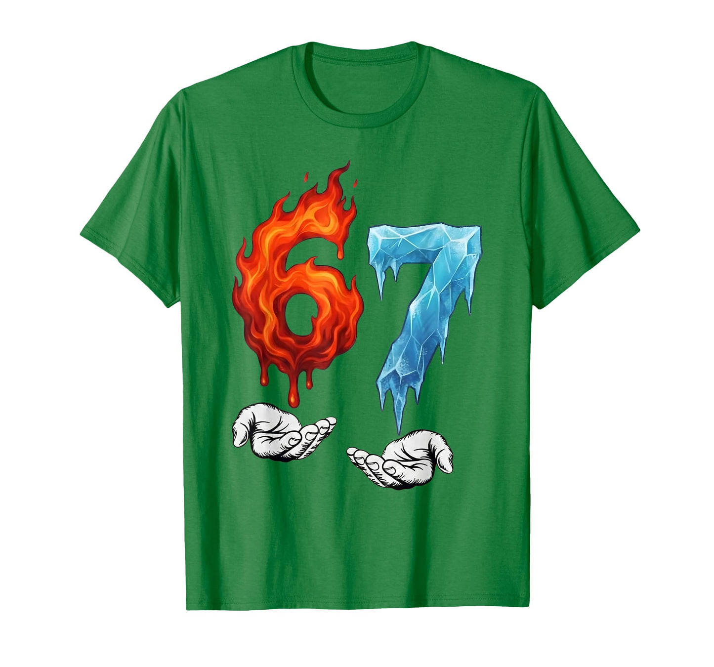 6 7 Meme Six Seven Ice 67 Flames Funny Kids Youth Men Women T-Shirt