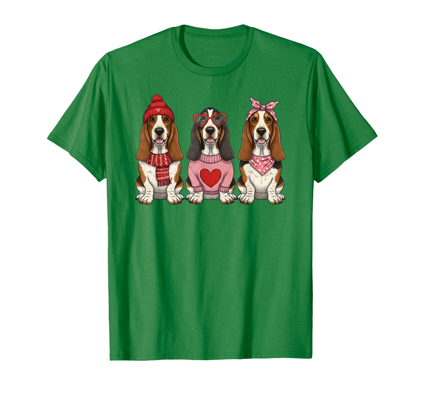 Cute Basset Hound Valentine Dog T-Shirt