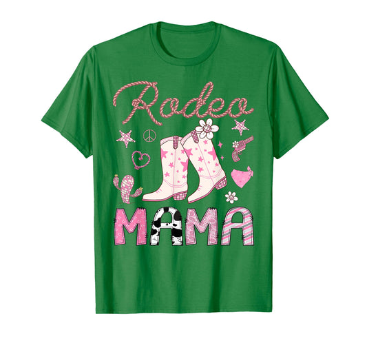 Rodeo Mama Pink Cowgirl Coquette Boots Birthday Girl T-Shirt
