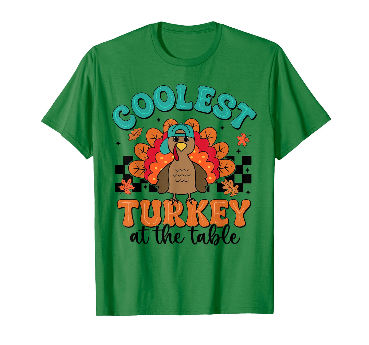 Coolest Turkey at The Table Thanksgiving Boys Kids Toddlers T-Shirt