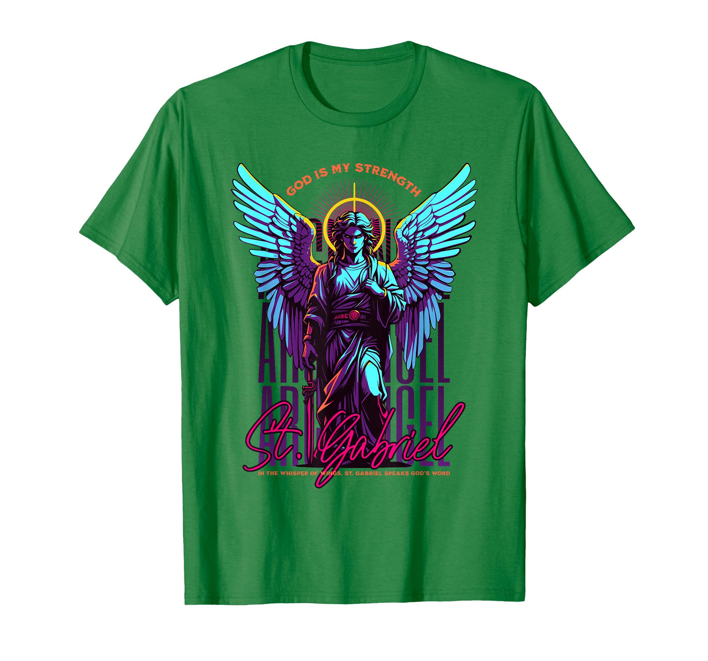 St Gabriel Religious Christian Angel Wings God Strength T-Shirt