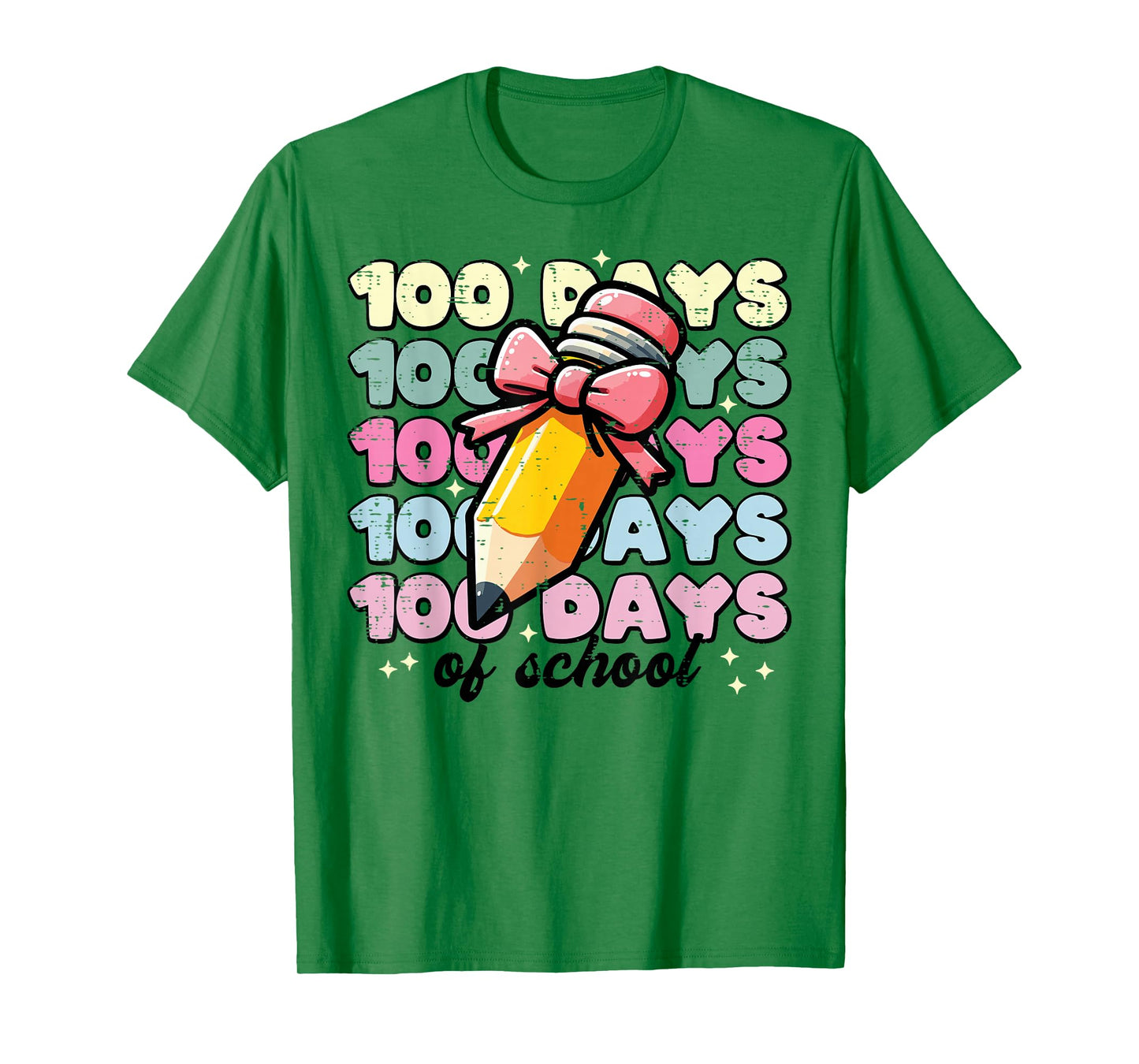100 Days of School Pencil Coquette 100th Day Girl Kids Women T-Shirt