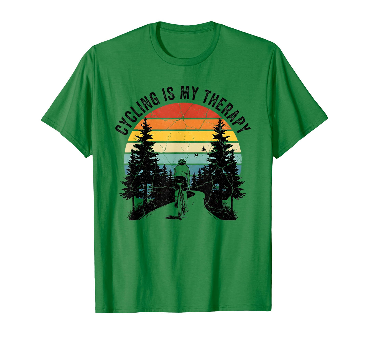 Funny Bike Lover Bicycling Outdoors Cycling is My Therapy T-Shirt