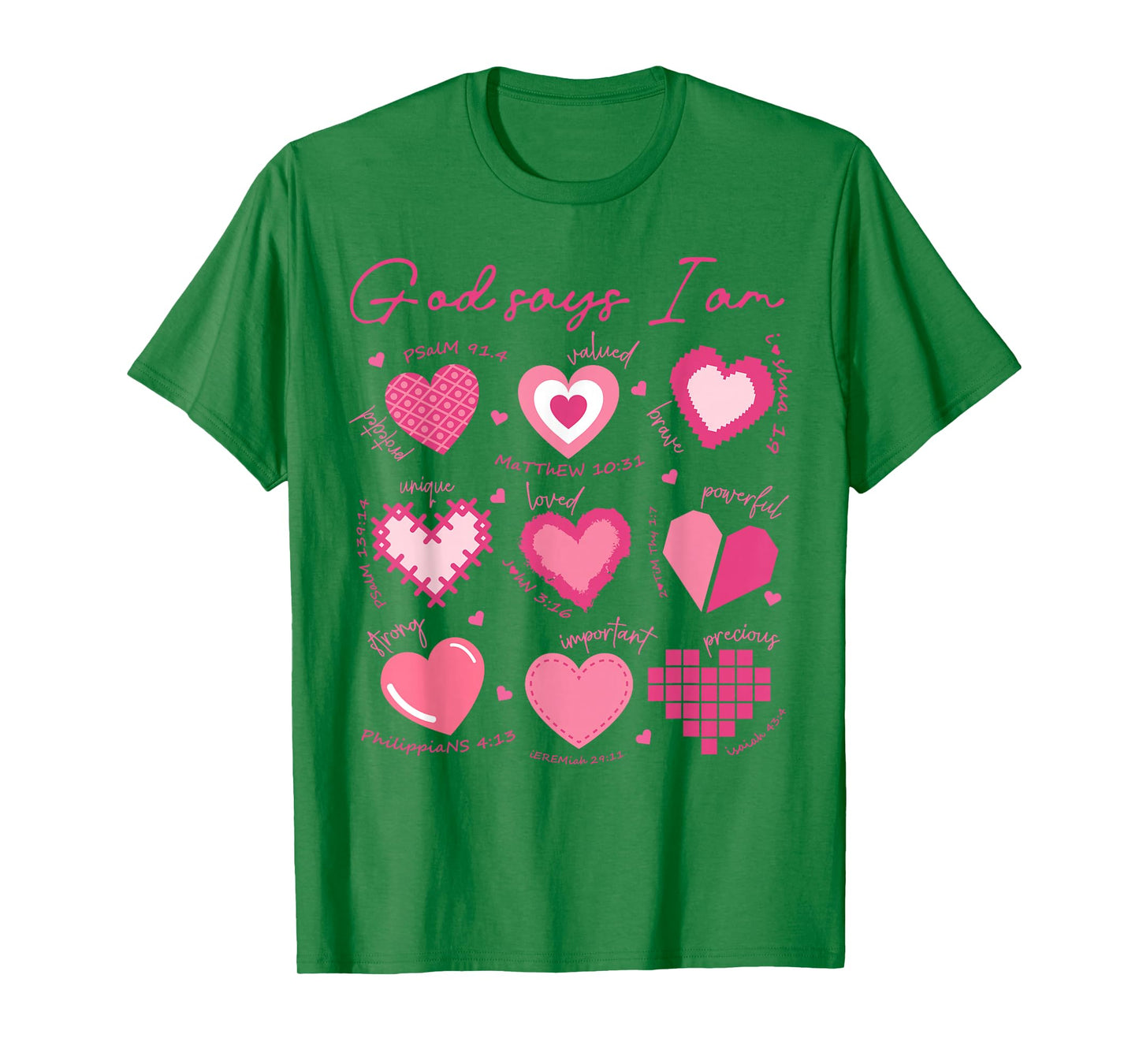 God Says I Am Christian for Girls Teens Women Valentines Day T-Shirt