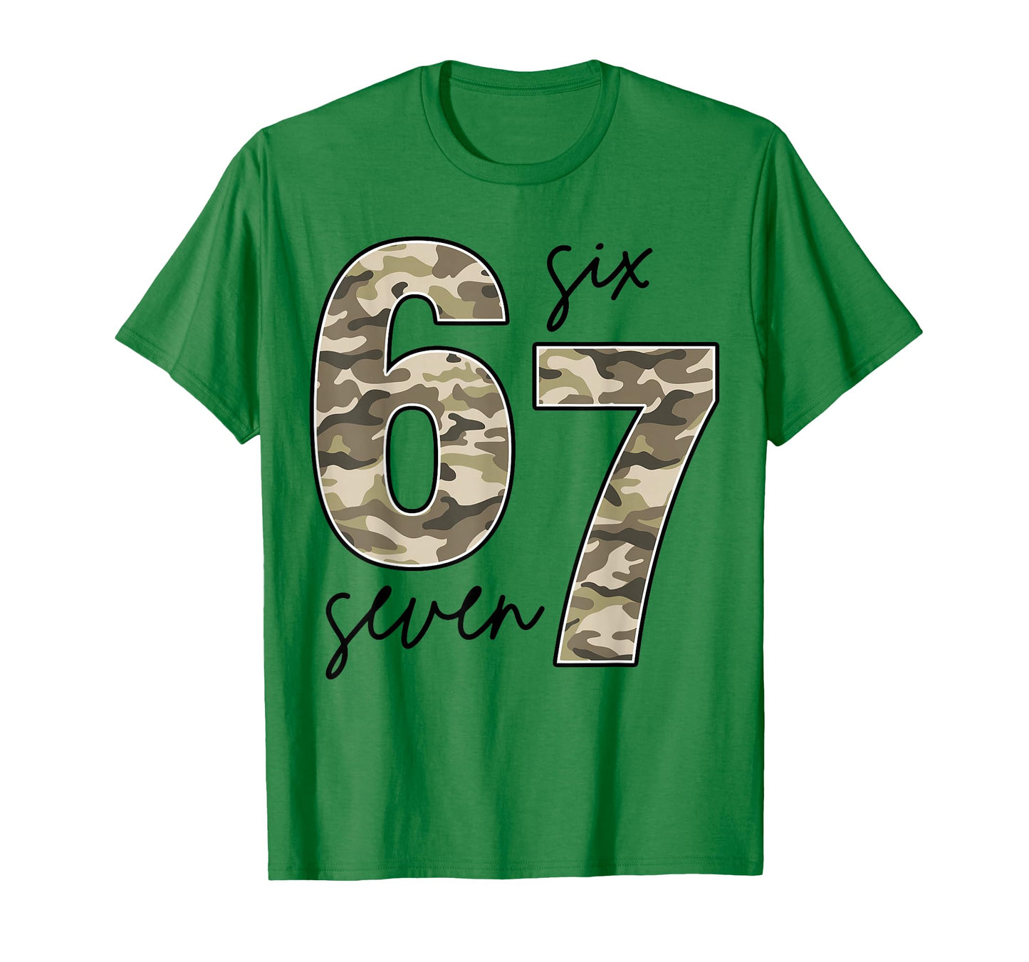 Funny Camo Six Seven 67 Meme T-Shirt