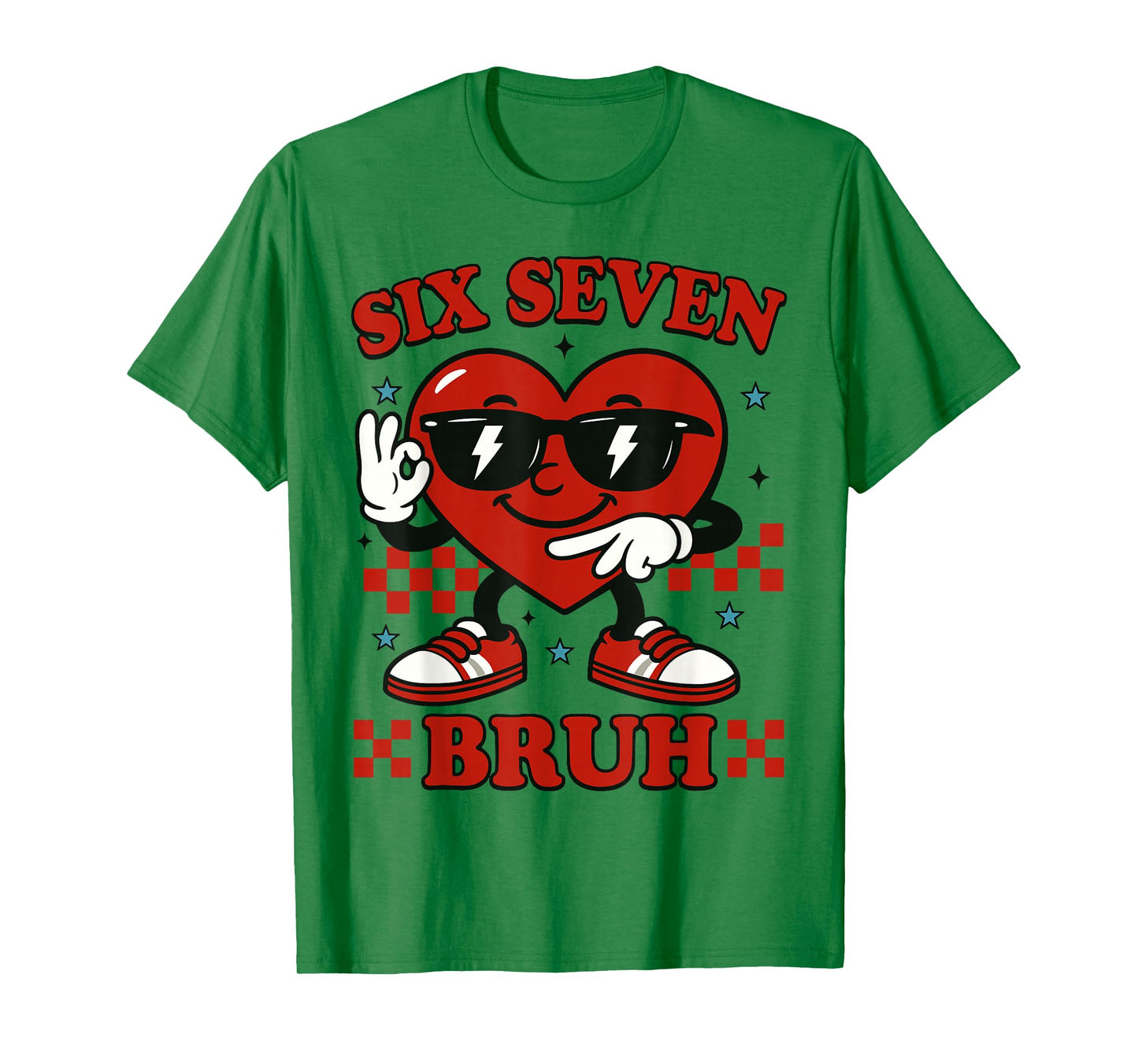 Six Seven Bruh Heart 6 7 Meme Valentine Boy Girl Kids T-Shirt