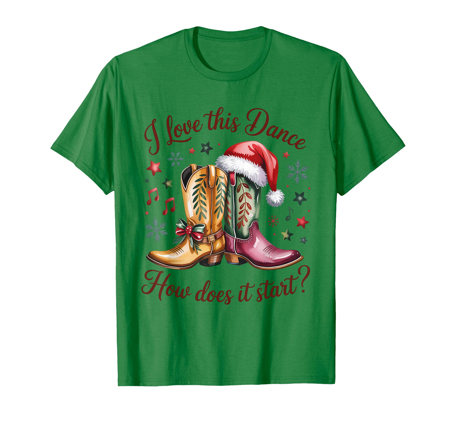 I Love This Dance How Does It Start Line Dance Christmas T-Shirt