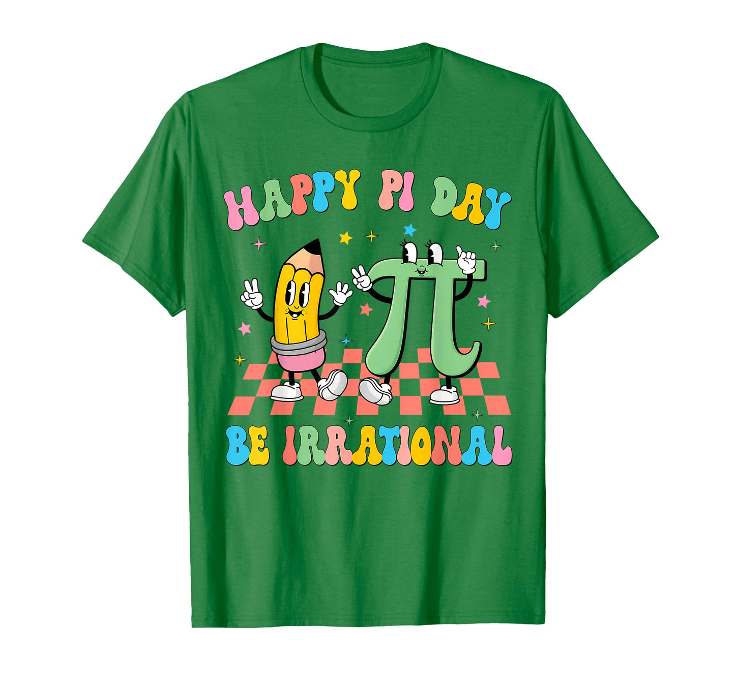 Happy Pi Day Be Irrational Pi 3.14 Teacher Groovy Kid Boy Gi T-Shirt