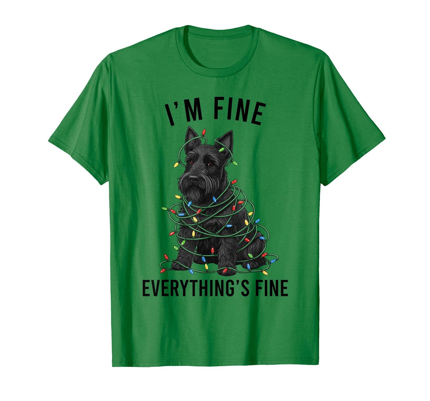 Scottish Terrier Christmas I'm Fine Everything is Fine T-Shirt