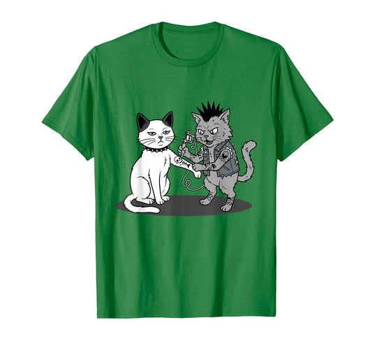 Cat Tattooing Cat Funny Meme Inked Kitty Humor Tattoo Artist T-Shirt