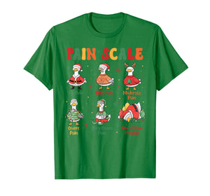 Pain Scale Funny Xmas Silly Goose Pain Scale Christmas Nurse T-Shirt