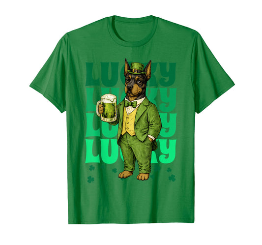Doberman Pinscher St Patricks Day Lucky Irish T-Shirt