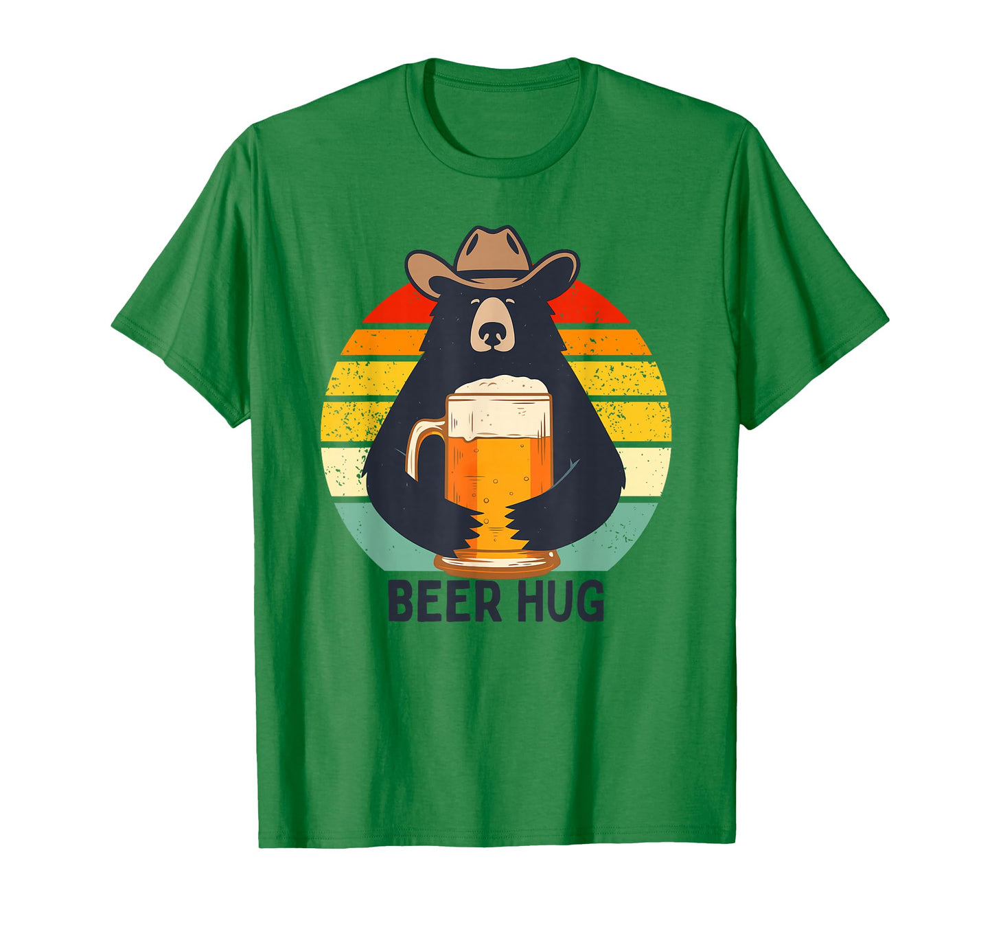 Beer Hug Bear Drinking Rustic Hat Pun Vintage T-Shirt