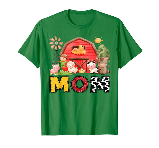 Mom Farm Cow Birthday Boy Matching Family Matching T-Shirt