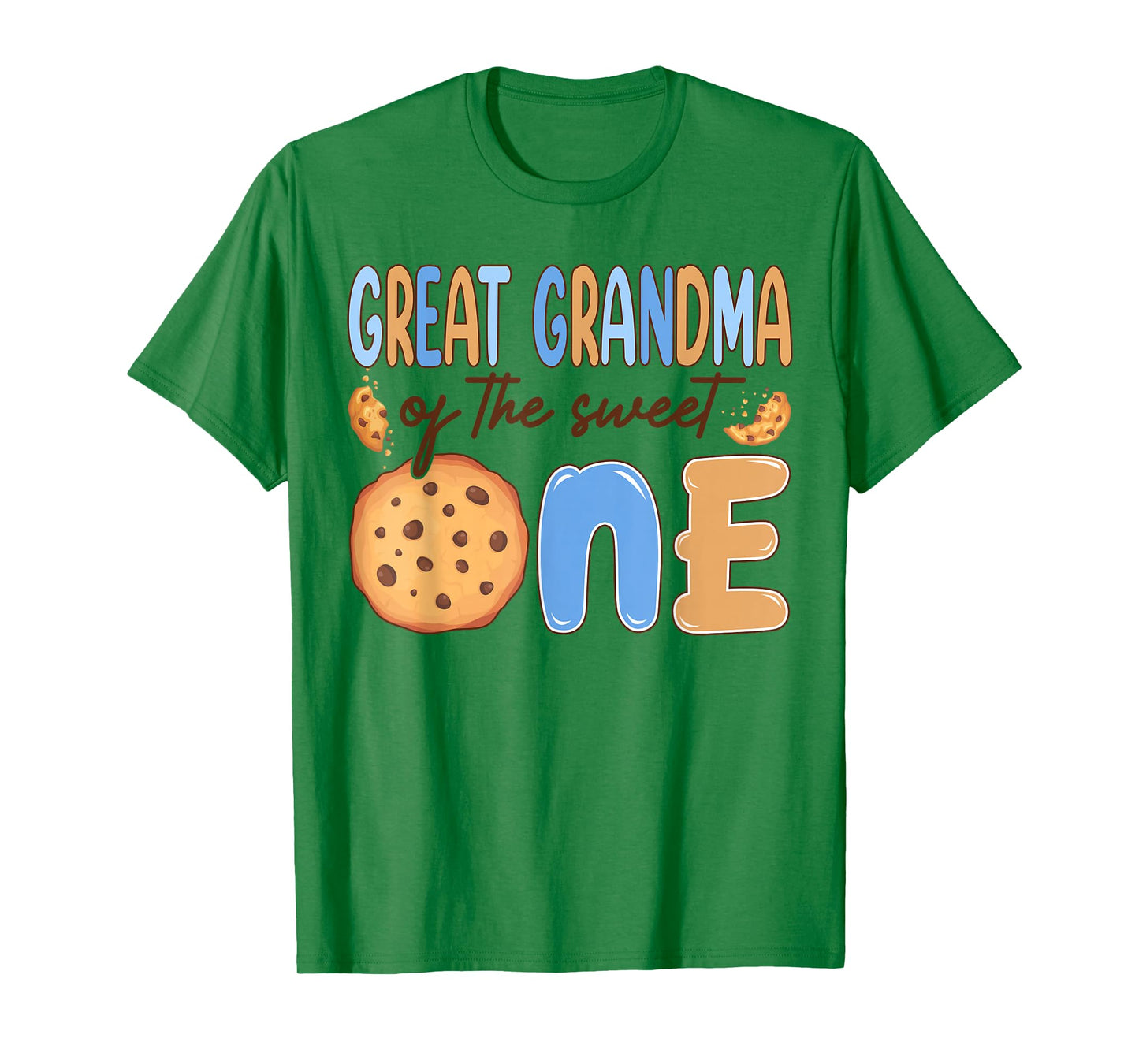 Great Grandma of The Sweet One Cookies and Milk Birthday T-Shirt