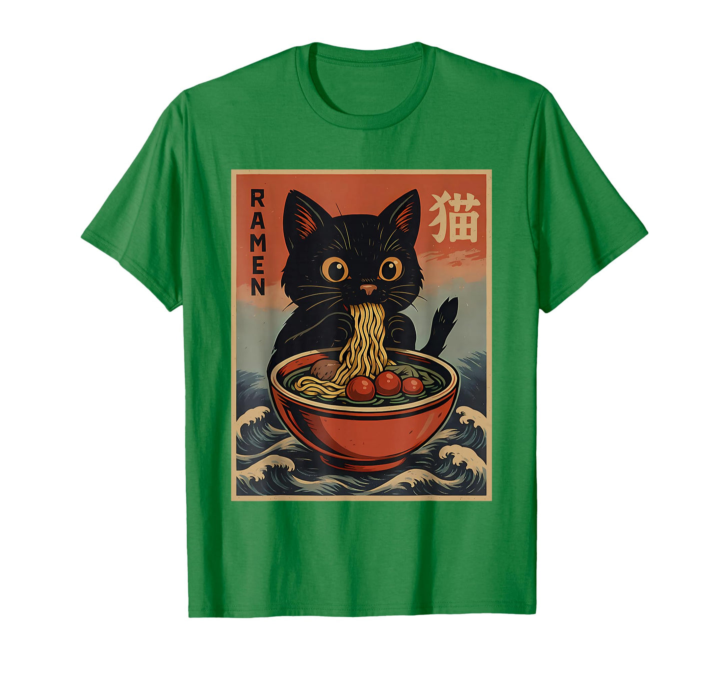 Funny Cat Ramen Japanese Kawaii Anime Cat T-Shirt