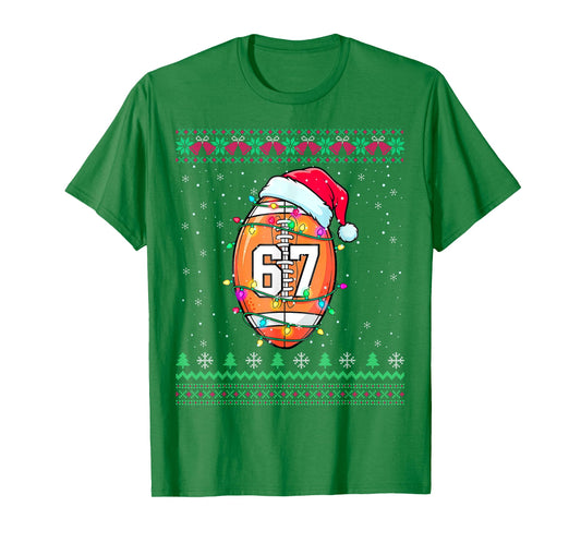 American Football Ball 67 Costume Christmas Ugly Sweater 6-7 T-Shirt