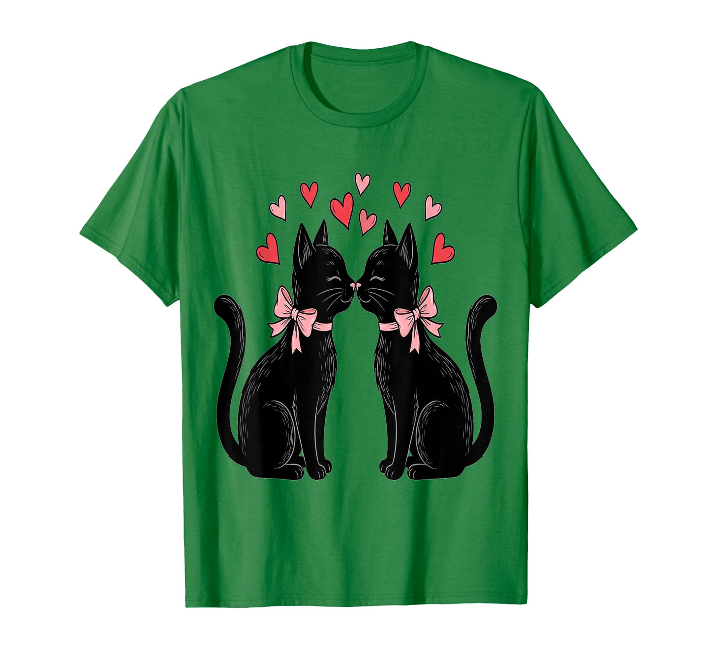 Cute Cat Valentines with Hearts Meow Cats Valentine T-Shirt