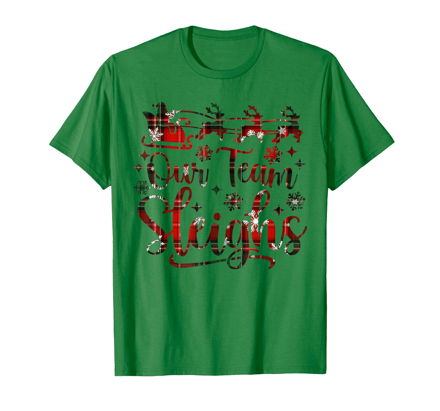 Our Team Sleighs Christmas Santa Reindeers Office Staff T-Shirt