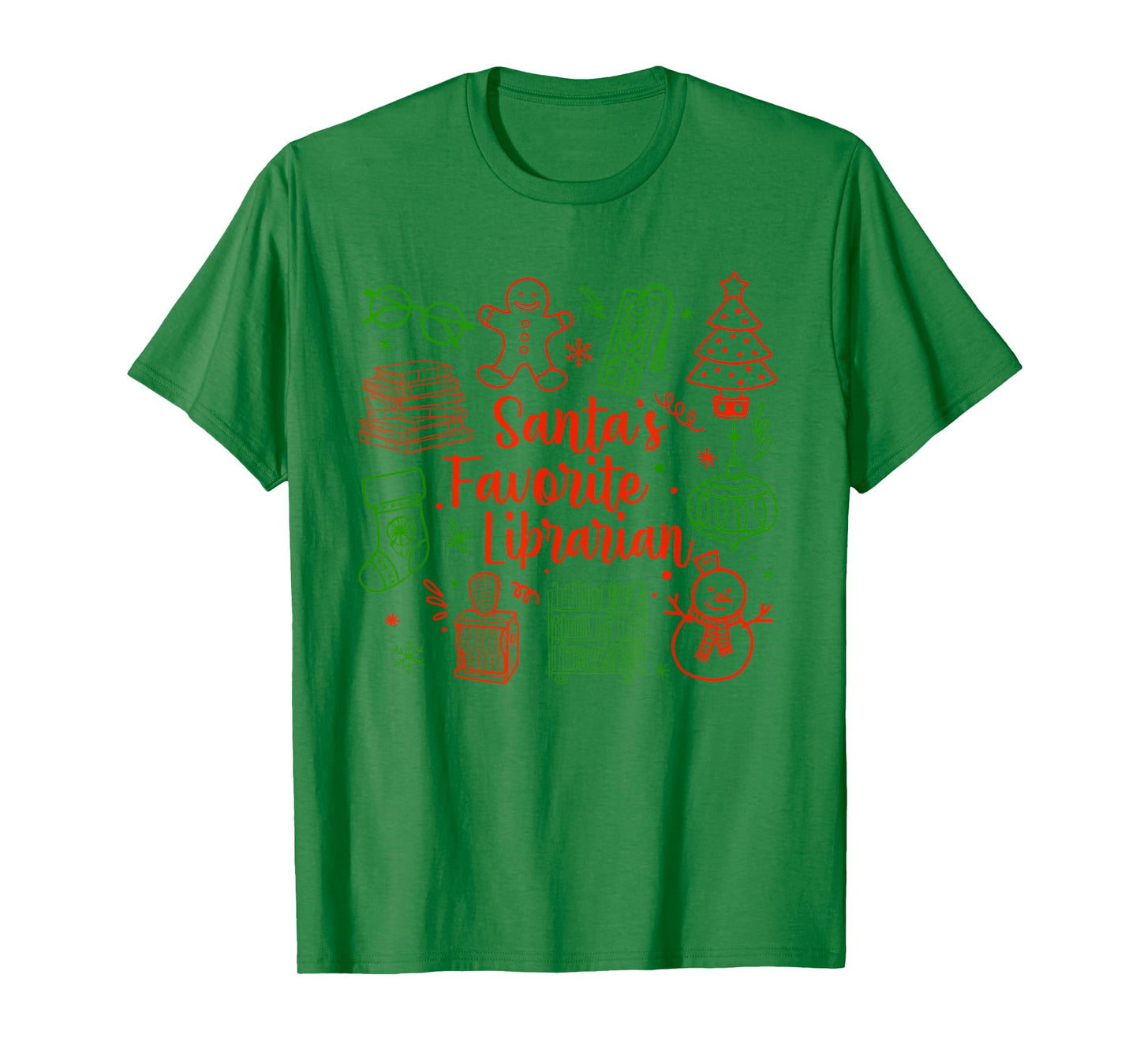 Christmas Book Lover Santa's Favorite Librarian Reading Book T-Shirt
