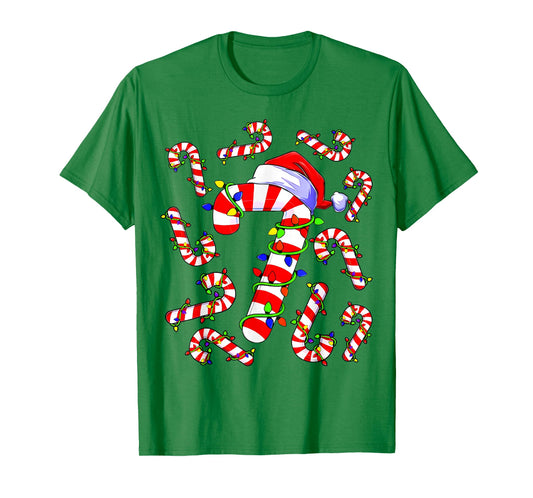 Funny 67 Six Seven Meme Couple Matching Christmas Candy Cane T-Shirt