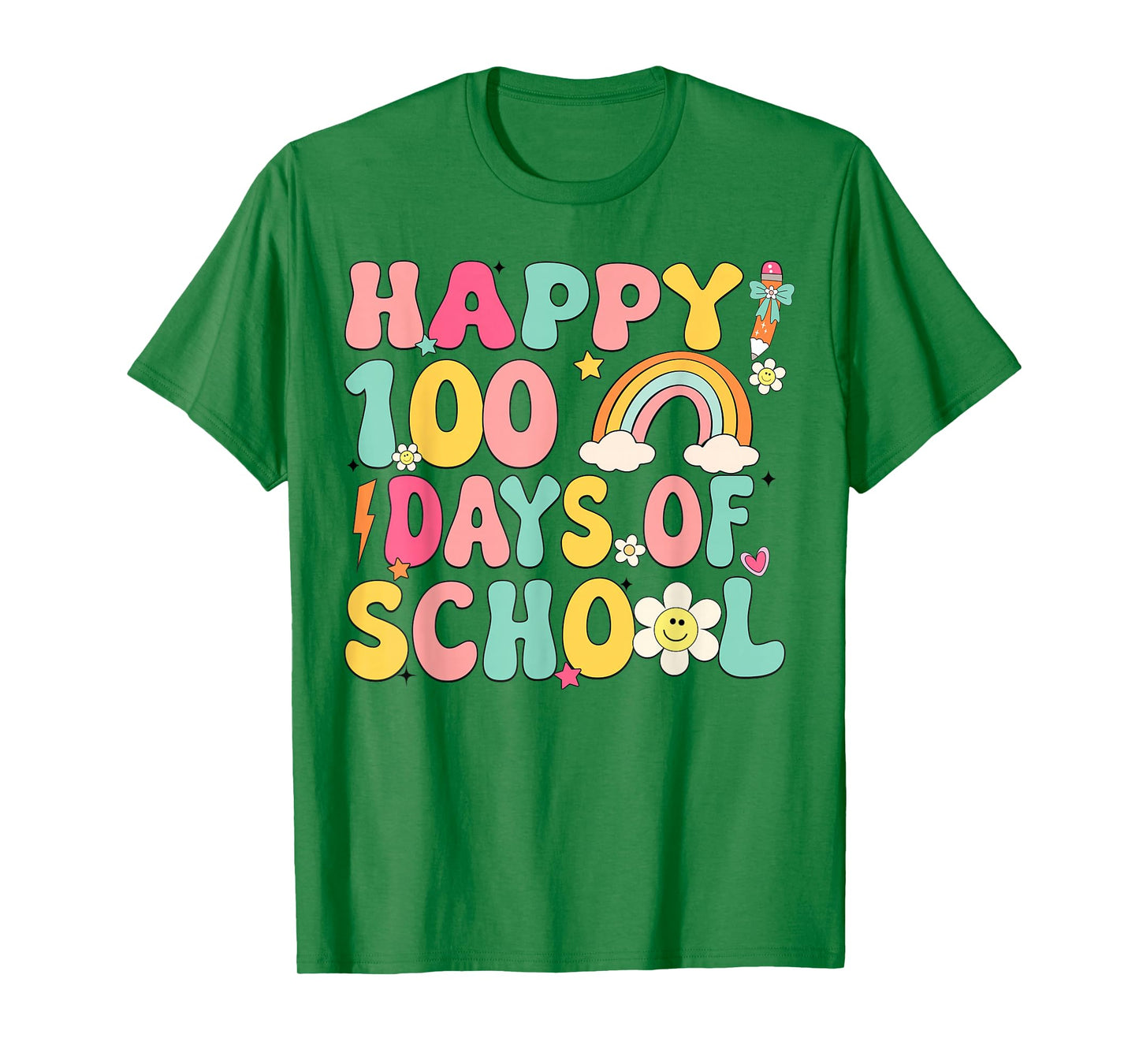Happy 100 Days of School Girls Rainbow 100th Day of School T-Shirt