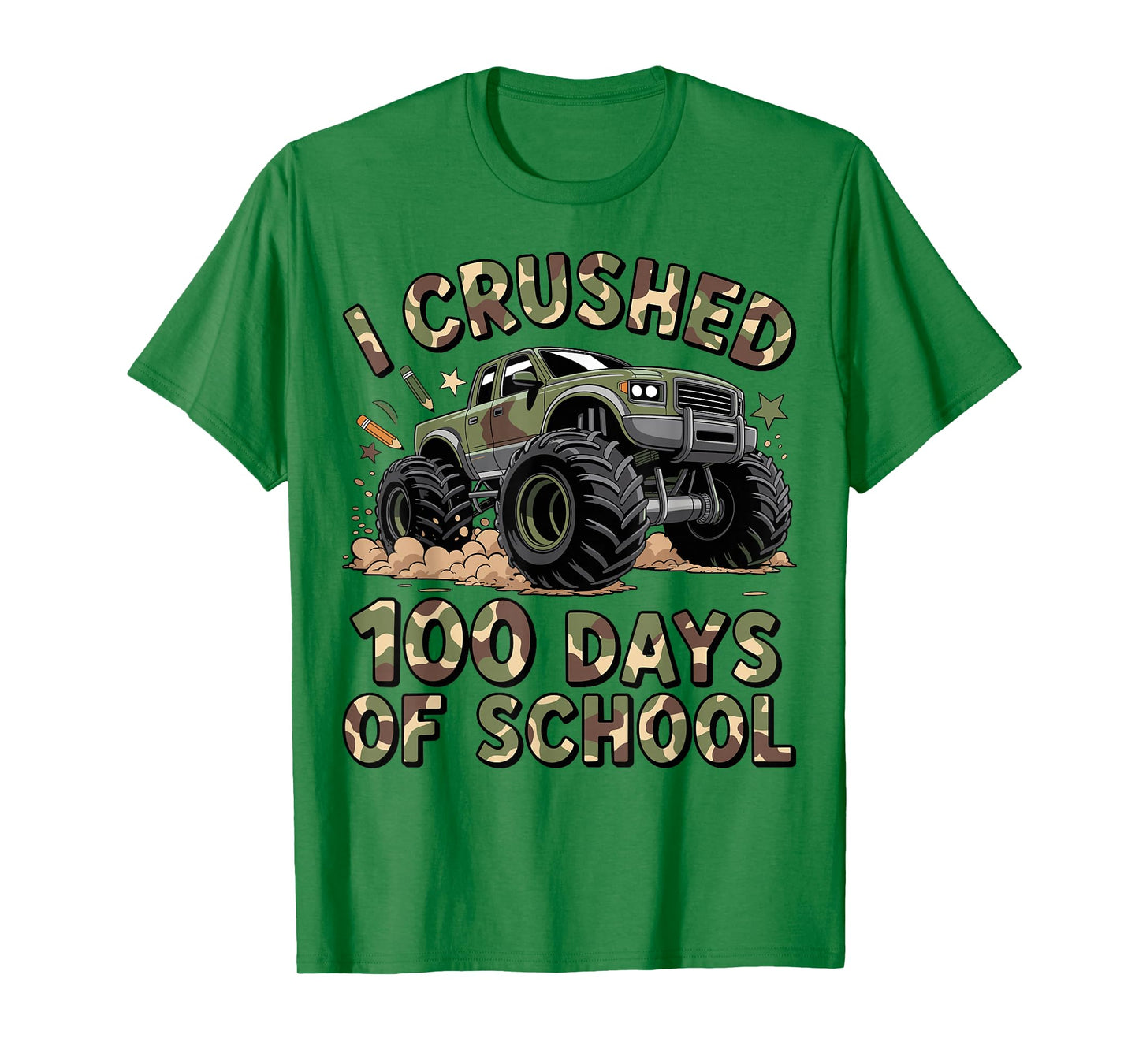100 Days of School Monster Truck 100th Day of School Boys T-Shirt