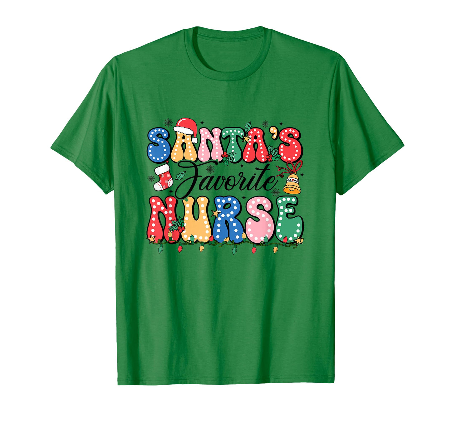 Funny Santa's Favorite Nurse Christmas Nursing Xmas T-Shirt
