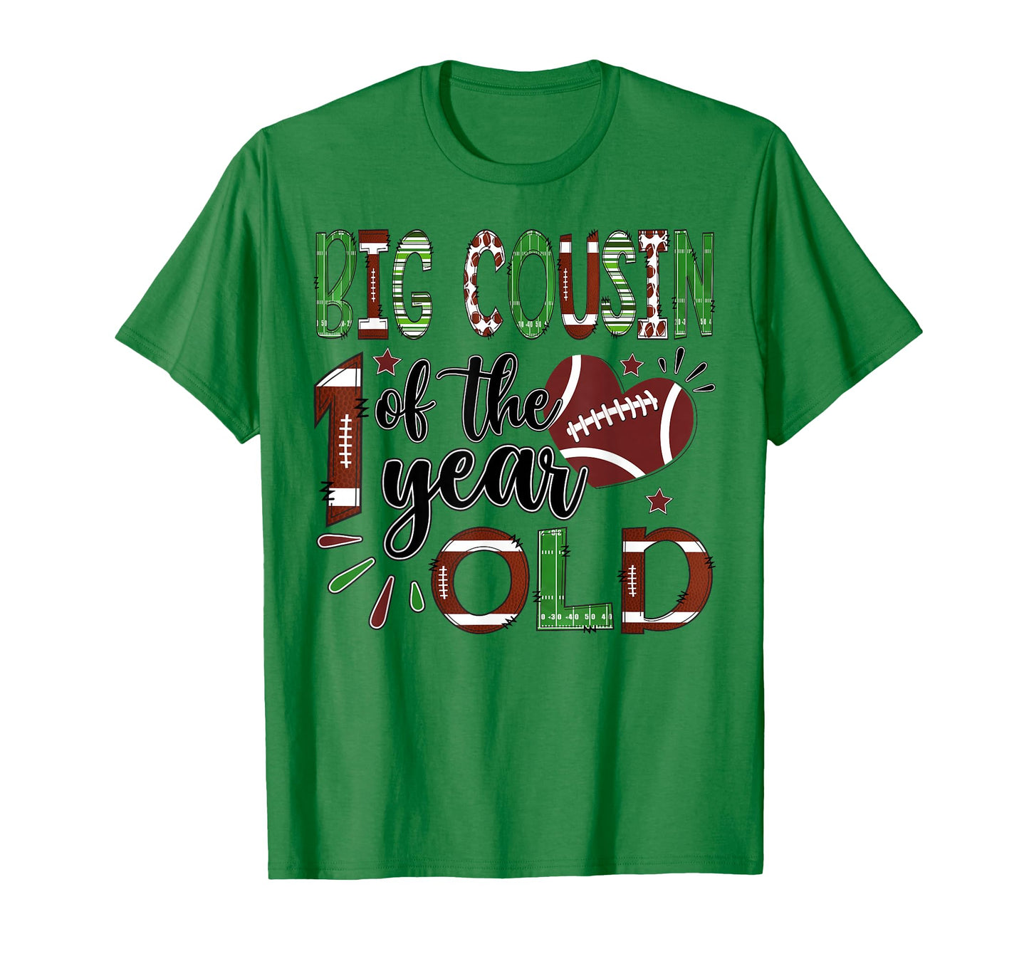 Big Cousin of The 1 Year Old Football 1st Birthday Boy T-Shirt