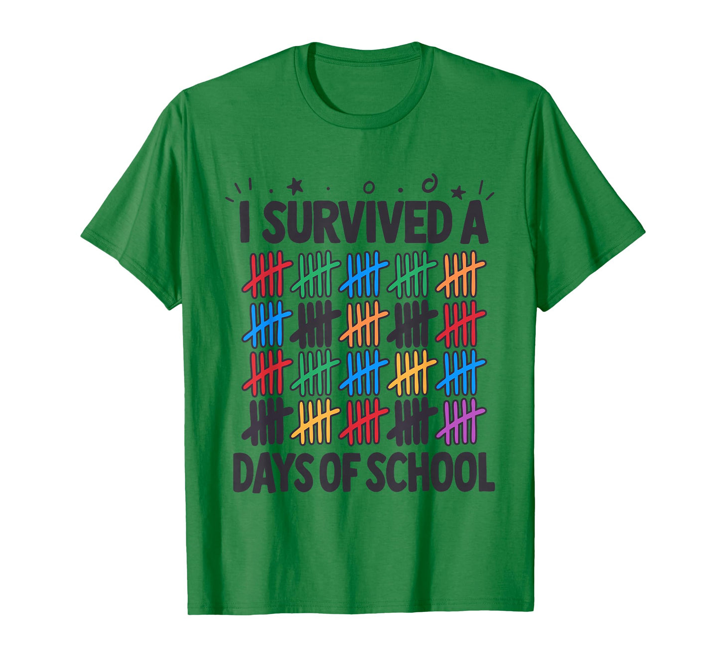I Survived A 100 Days of School Tally Marks T-Shirt