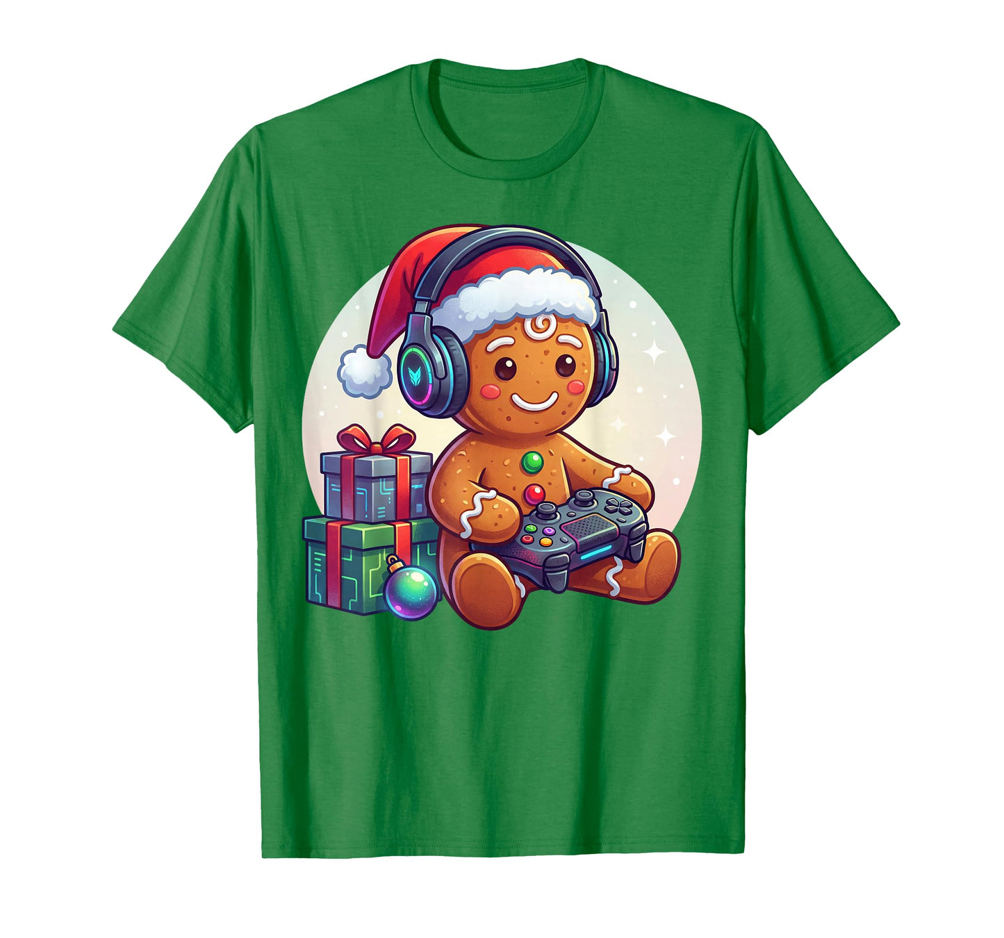 Funny Christmas Gamer Gingerbread Xmas Gaming Men Boys Kids T-Shirt