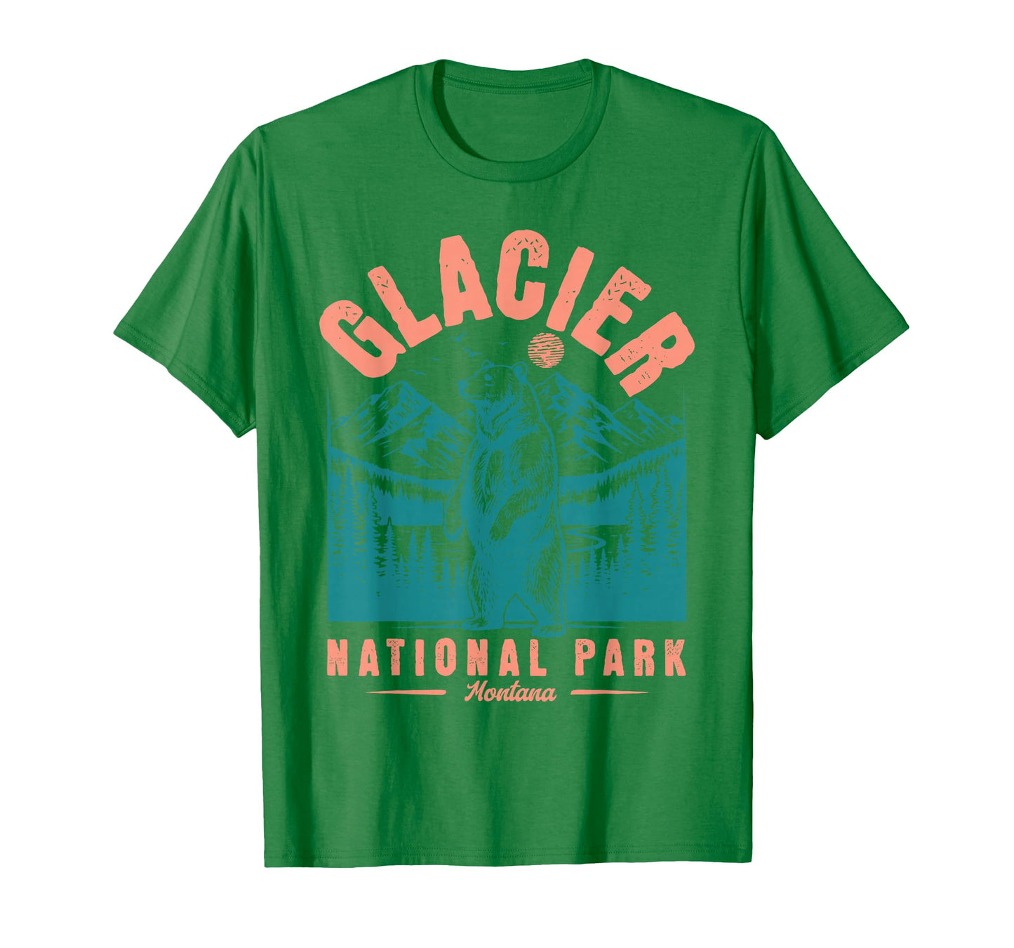 Glacier National Park Montana USA Retro Vintage Men Women T-Shirt