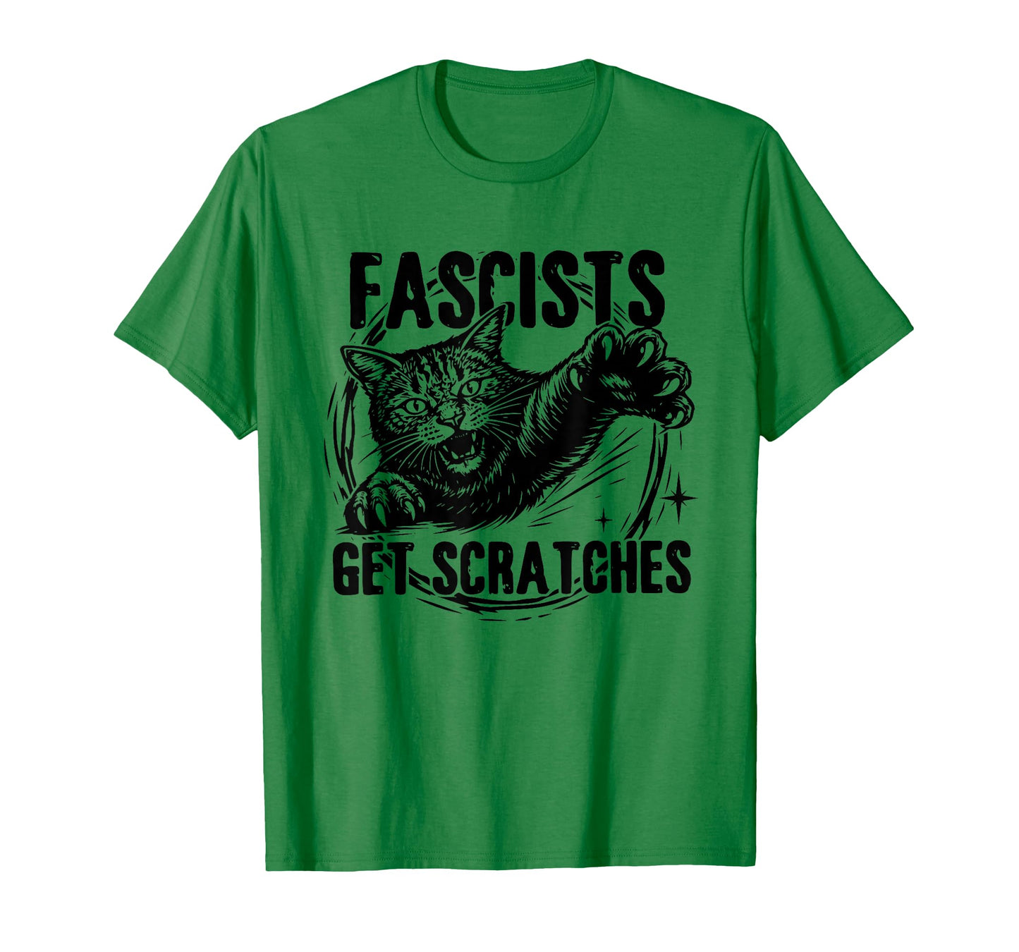 Vintage Black Cats Against Fascists Get Scratches T-Shirt