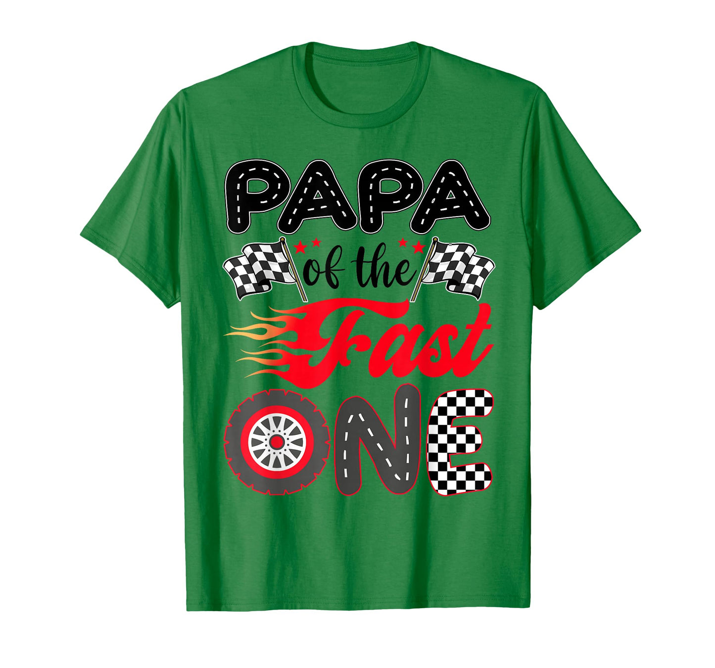 Papa of The Fast One Birthday 1st Race Car Family T-Shirt