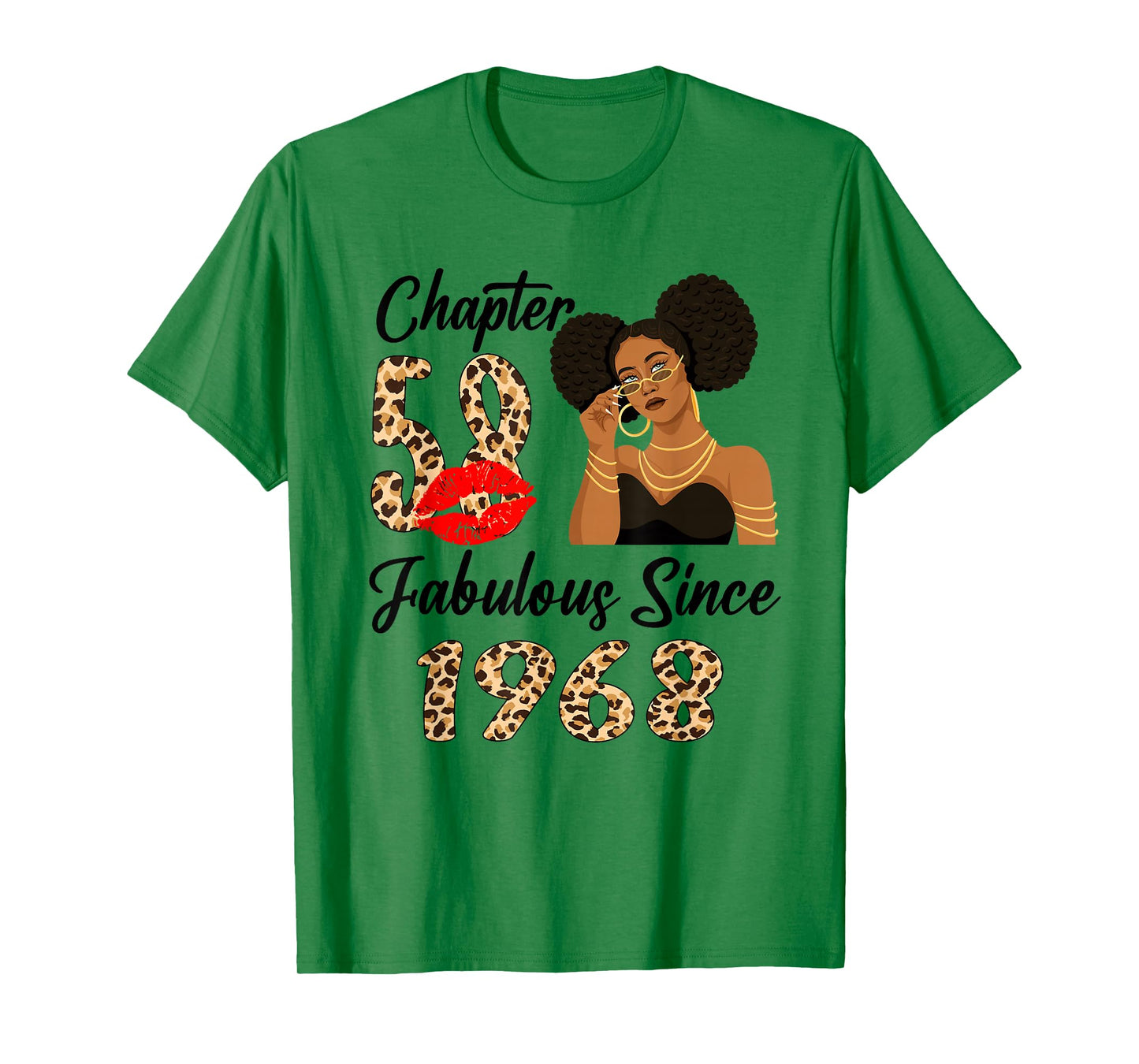 Chapter 58 Fabulous Since 1968 Afro Black Girl Birthday T-Shirt