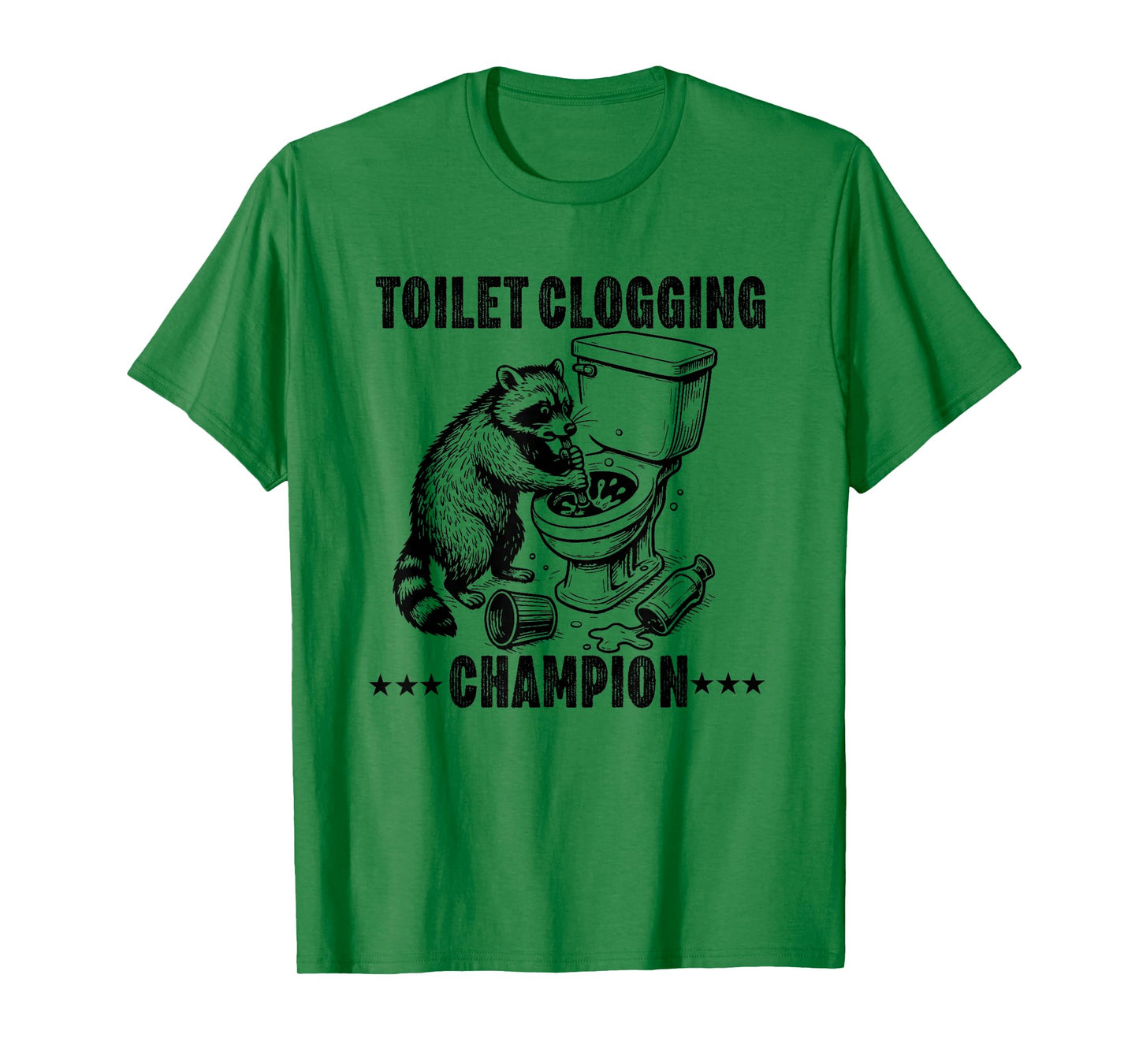 Toilet Clogging Champion Funny dad Joke plumbler Plumbing T-Shirt