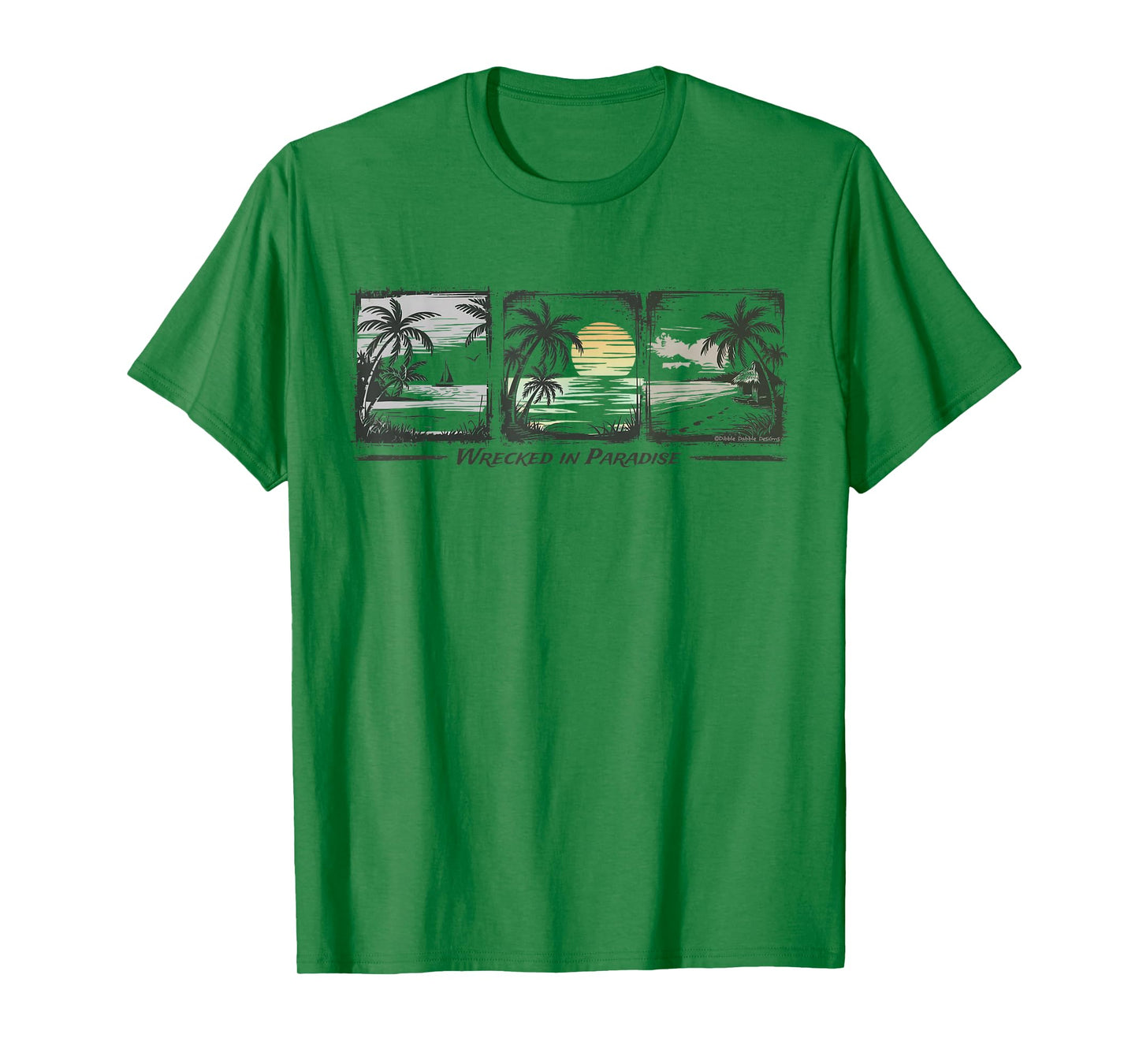 Wrecked in Paradise Islands Sailing Palm Trees T-Shirt