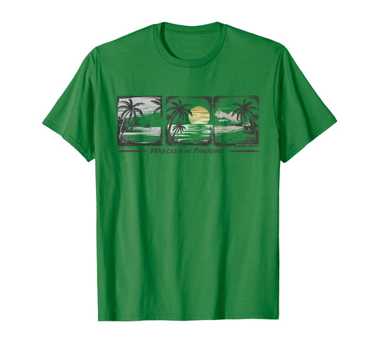 Wrecked in Paradise Islands Sailing Palm Trees T-Shirt