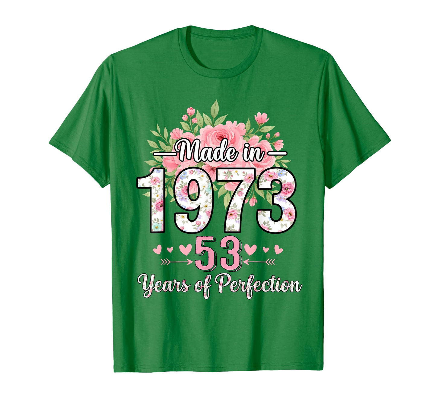 Made in 1973 Floral 53rd Birthday Gifts Women 53 Years Old T-Shirt